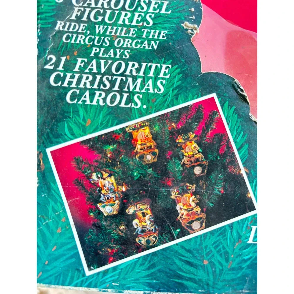 Mr Christmas Holiday Carousel Lighted Musical Animated Ornaments 7 Pc